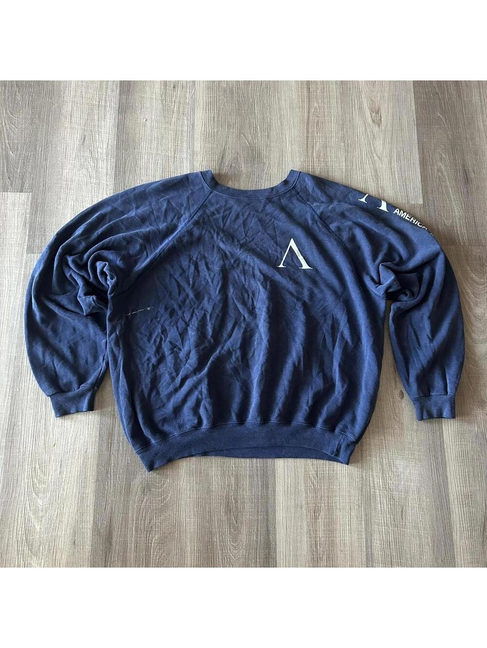 Vintage 80s Atlantis America 500 faded navy blue crewneck sweatshirt